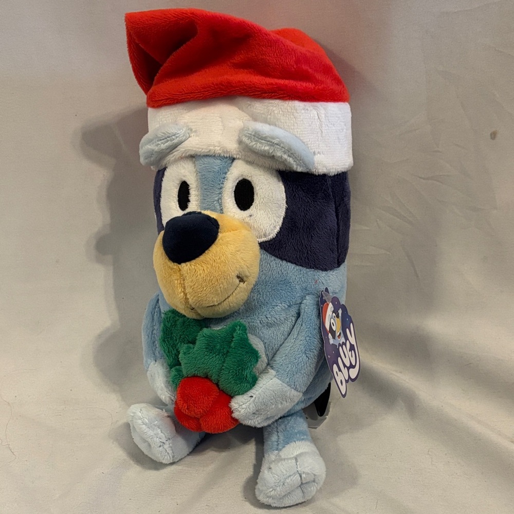 Bluey 9" Christmas Plush in Santa Hat